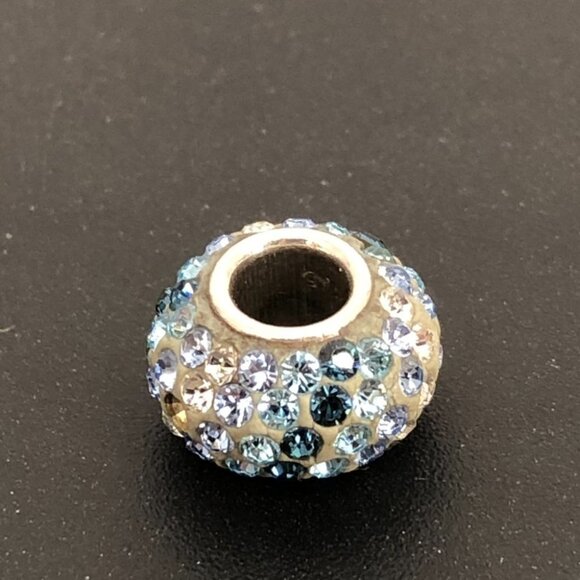 Charm multi-toned blue zirconia gemstone spherical charm *flawed* - Picture 6 of 16